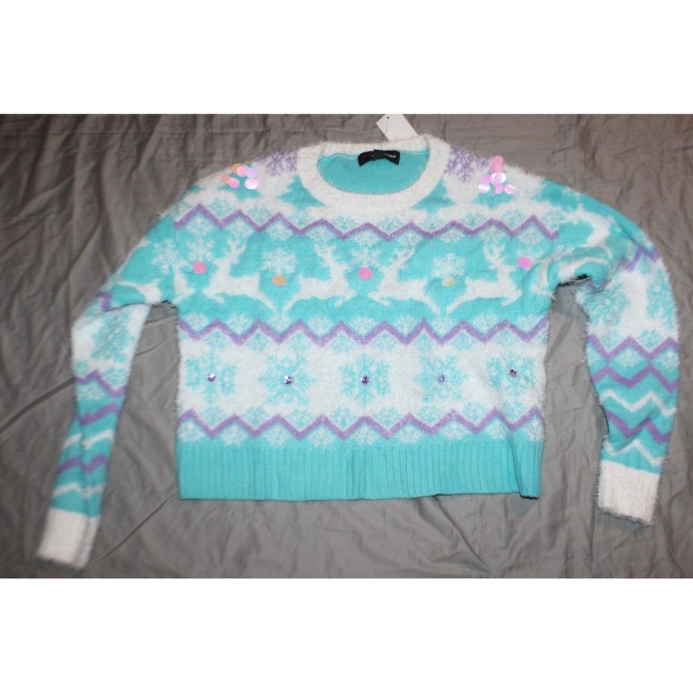 33 DEGREES Women Sweater sz XL Multicolor Striped Winter Thick Cropped NWT